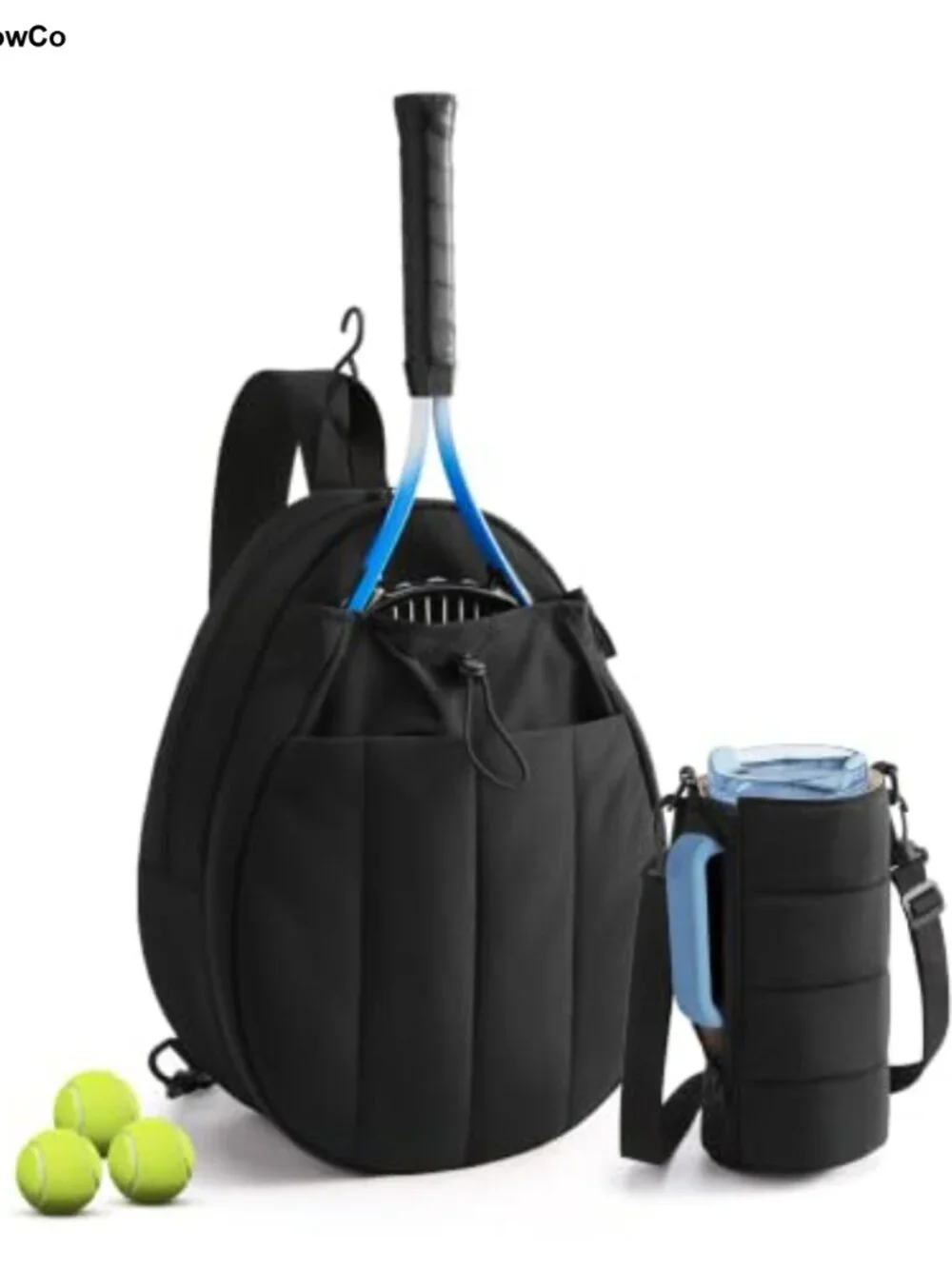 2-Piece Tennis Pickleball Backpack Set with Detachable Water Bottle Holder for